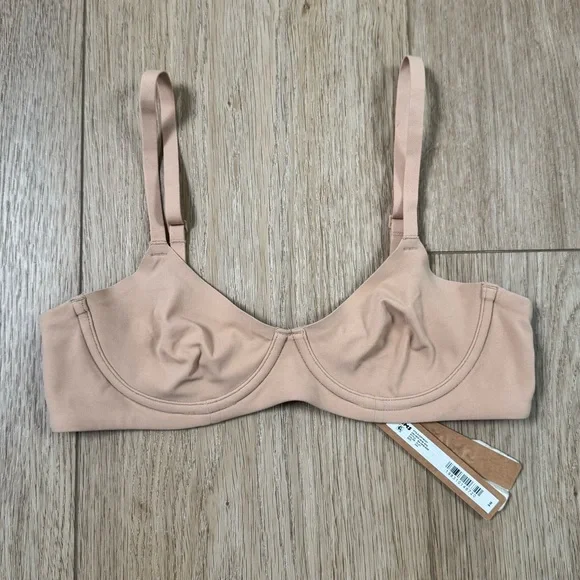 Skims Fits Everybody Unlined Demi Bra 34A in Clay - Picture 3 of 5